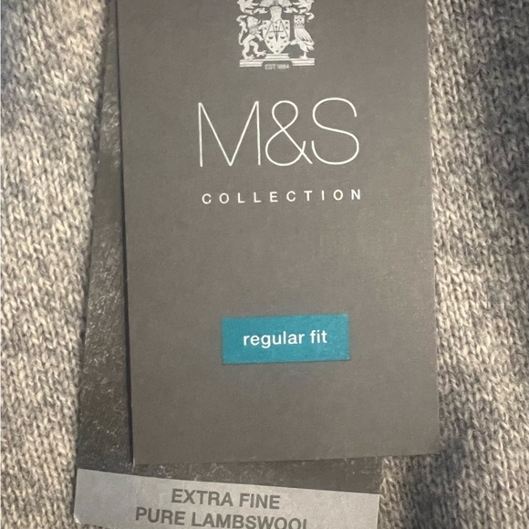 New M&S Collection Men's Extra Fine Lambswool Tan Crew Neck Sweater Size XXL - Picture 6 of 7